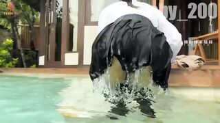 【JK嫩模】天使五官_魔鬼身材_沉浸式别墅泳池私会