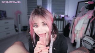继姐吮吸我的鸡巴，殴打它并咬它直到我射精 ASMR - pinkloving